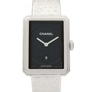 CHANEL Boyfriend Tweed Watch, Stainless Steel, Women's, Black, H4878